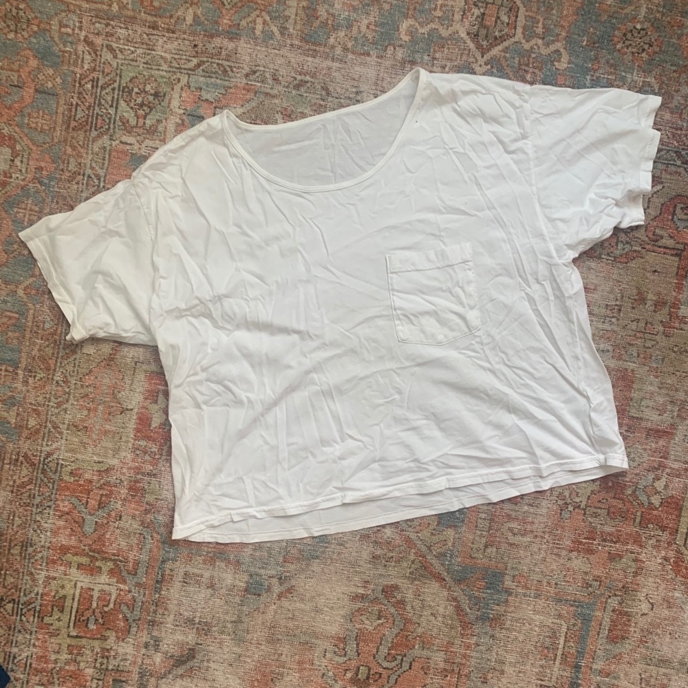 Oversized White T Crop Top